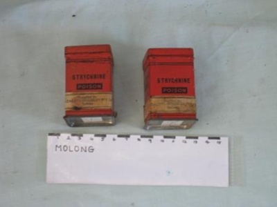 Tins - strychnine poison x 2
; SH1968-2078