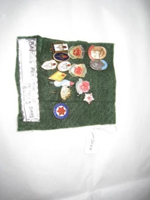 Badges - collection of fundraising badges - Poppy Day, Tin Hat Day and legacy
; SH1968-3023