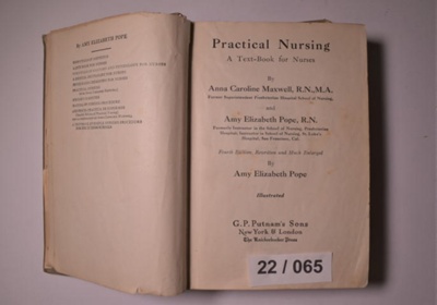 Practical Nursing; Anna Caroline Maxwell & Amy Elizabeth Pope; 1923; CH22/065