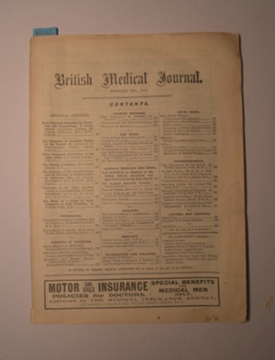 British Medical Journal; British Medical Association; 20/01/1923; CH22/041