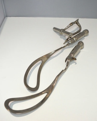 All Metal Traction Forceps; Circa 1930s; 1999.149