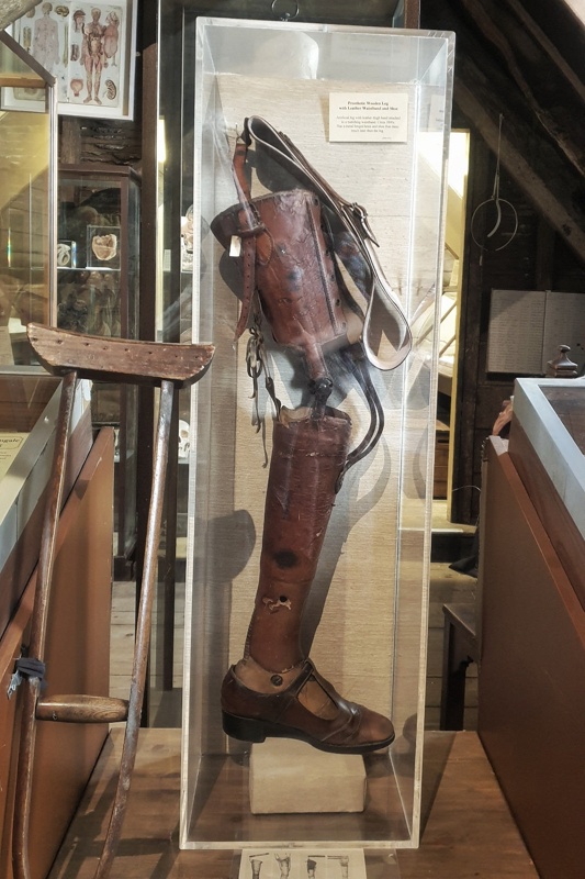 Prosthetic Wooden Leg Leather Waistband and Shoe; 1890s; 2006.078 | eHive