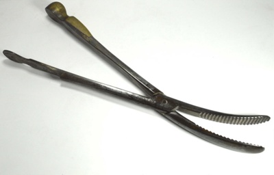 Steel Craniotomy Forceps/Cranioclast with Brass Handle; Millikin; 1880s; 1990.238