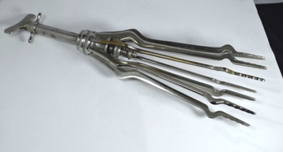 Plated Steel Adjustable Cervical Dilator; 1900s; 1990.202