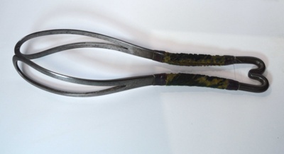 Assalini's Straight Parallel Obstetric Forceps with Velvet Covered Handles; Circa 1810; 1990.109