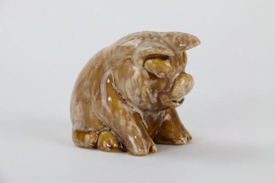 Pig figurine; Crown Lynn Potteries Ltd; 1940s - early 1950s; 00102