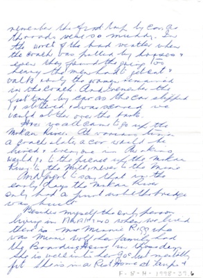 Letter, Mrs Wyn Barnett (Howard) to Ian Whittaker; 11/01/1998; F-8-H-1998-39.6