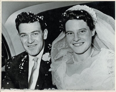 Photo, Trevor and Val O'Donnell on their wedding day; c 1970s; RAP2018.0093 