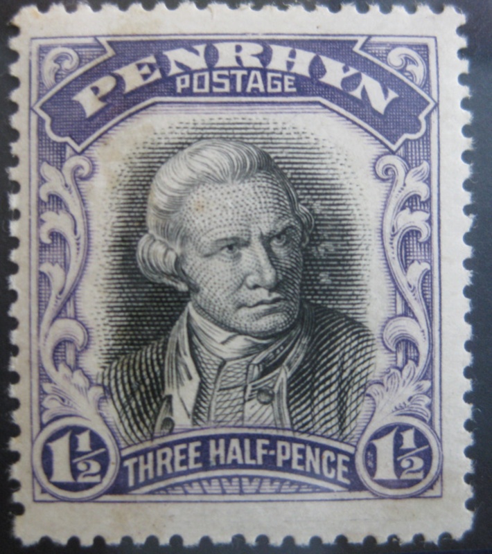 Postage stamp, Penrhyn three half pence; 1920; 2021.121 eHive