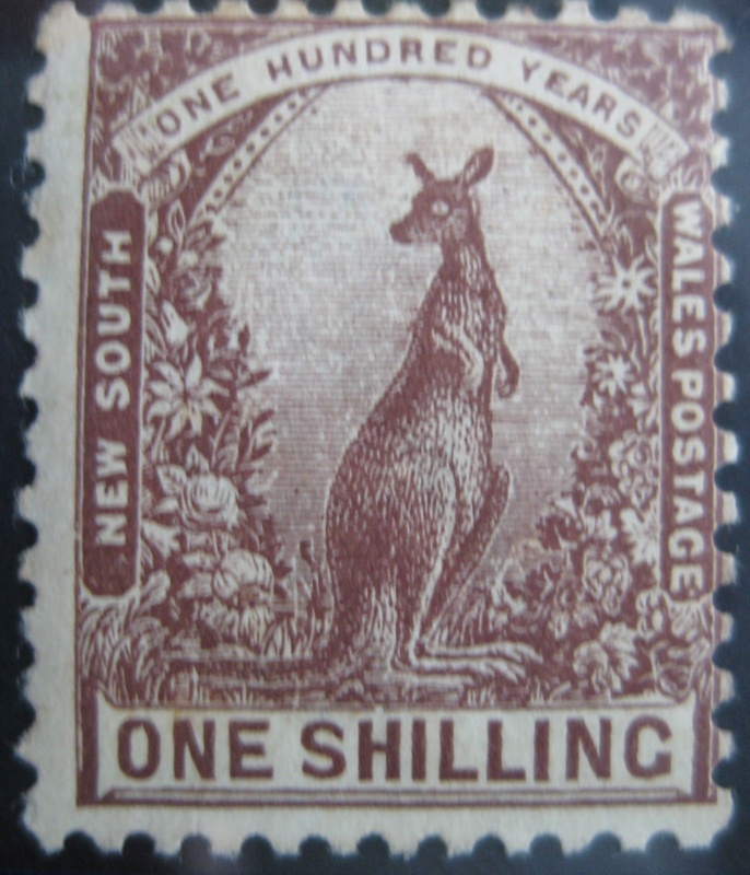 Postage stamp, Australia , New South Wales Postage, one shilling, one