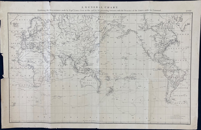 Map exhibiting the discoveries made by Captain Cook during his three ...