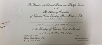 Invitation For Th Anniversary Of The Landing Of Captain Cook At Botany Bay S Ehive