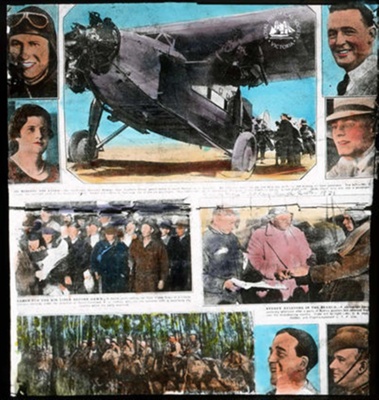 Montage of images related  to the crash of the 'Southern Cloud' in 1931; 1931; GS-IT-72