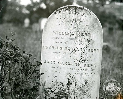 William Kerr : Old Melbourne Cemetery, c. 1920; Miller, Everard Studley, 1886-1956.; GS-TM-32 William Kerr : Old Melbourne Cemetery, c. 1920; Miller, Everard Studley, 1886-1956.; GS-TM-32