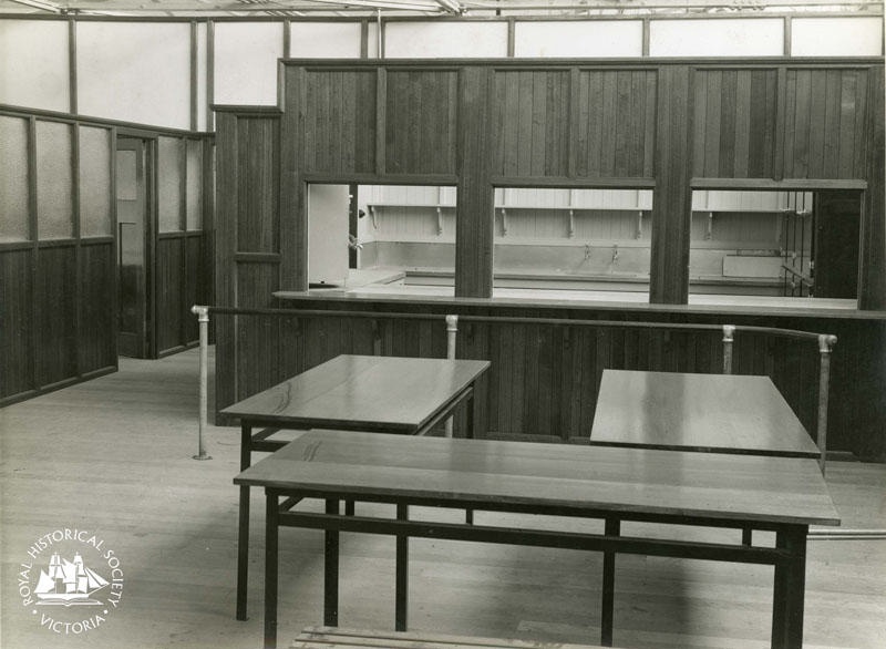 Canteen kitchen, Commonwealth Aircraft Corporation factory.; McCluskey