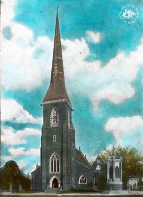 St John's Church and Soldiers' Memorial, Toorak, c. 1930; Gunn's Slides (Firm); GS-BCS-41