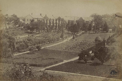 Convent of the Good Shepherd (Magdalen) also known as Abbotsford Convent, main buildings and grounds, c. 1878. ; Nettleton, Charles, 1826–1902; A-14-E Convent of the Good Shepherd (Magdalen) also known as Abbotsford Convent, main buildings and grounds, c. 1878. ; Nettleton, Charles, 1826–1902; A-14-E