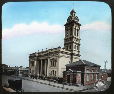 Corner of Chapel and Greville Streets, Prahran; W. Bulley Bread and Biscuit Baker, Prahran Town Hall and Court House; GS-EV-48