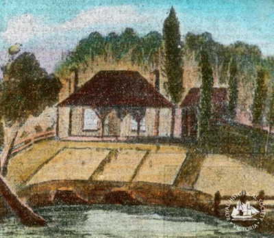 John Gardiner's homestead on Gardiner's Creek, [Hawthorn?], 1837 ; Gunn's Slides (Firm); GS-EV-29