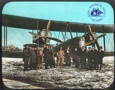 Vickers Vimy aircraft at start of England-Australia Air Race, 1919; Gunn's Slides (Firm); GS-IT-79