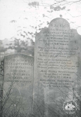 John Stewart Spotswood : Old Melbourne Cemetery, c. 1920; Miller, Everard Studley, 1886-1956.; GS-TM-40