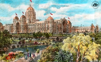 Exhibition Building, Melbourne, c. 1888; Gunn's Slides (Firm); GS-BCS-6