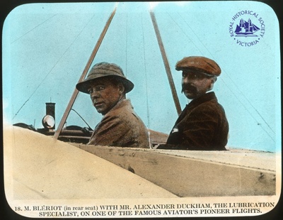 Alexander Duckham, English businessman, and Louis Bleriot, pioneer aviator; c. 1909 ; GS-OS-1004