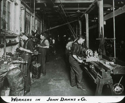 Interior : John Danks factory, South Melbourne, c. 1920; T.W. Cameron (Company); GS-BCS-37