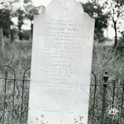 Edward Curr, his widow and two sons: Old Melbourne Cemetery, c. 1920; Miller, Everard Studley, 1886-1956.; GS-TM-54