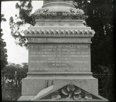 Melbourne General Cemetery : Hotham Memorial pedestal, c. 1930; GS-TM-46