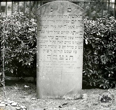 Miriam Louisa Hart : Old Melbourne Cemetery, Jewish section, c. 1920; Miller, Everard Studley, 1886-1956.; GS-TM-27