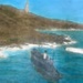 Panoramic view of Point Hicks, showing lighthouse and the ship 'Cape Everard'; GS-EV-11