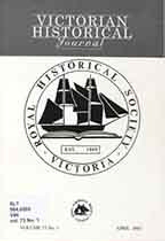 Victorian Historical Journal 257 Volume 73 (1), 2002; Royal Historical Society... on eHive