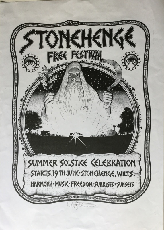 Stonehenge Free Festival poster for the 1975 event. Signed by the artist.;  Unkno... | eHive