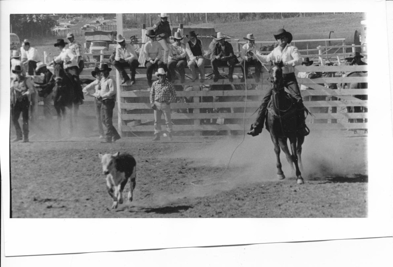 Fort Nelson rodeo 1975 tiedown roping; FNPL2018.008.055 eHive