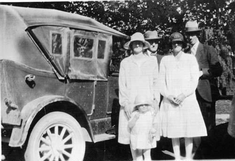 At the Doyleston sports people with car ex Kevin Taylor; EHS3700 eHive