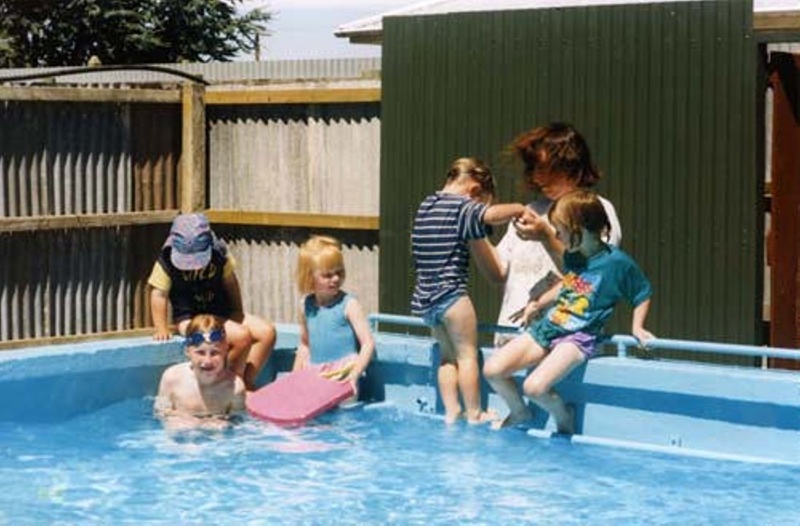 Killinchy pool, First swim in restored pool Jared, Tessa, Sam, Kim ...