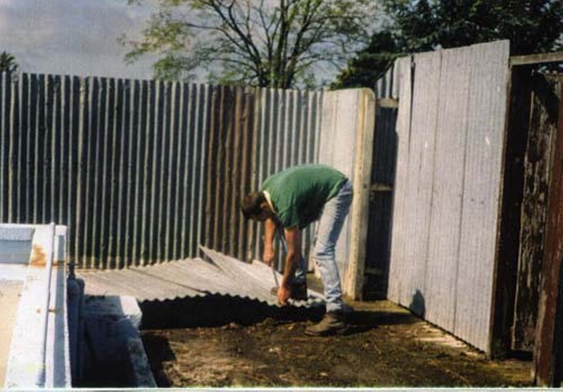 Killinchy pool, Gavin Turner dismantling old changing rooms ...