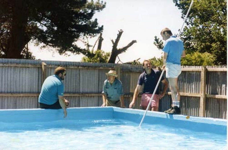 Killinchy pool, Sid Robertson explaining pool maintenance, restoration ...