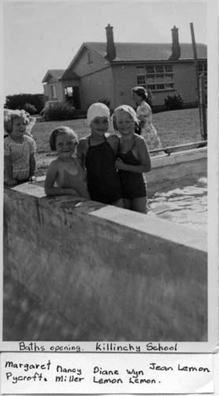 Killinchy School, opening pool, Margaret Pycroft, Nancy Miller, Diane ...