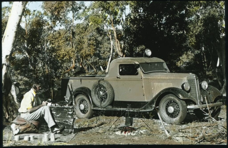 Rev. Fred McKay sending a message on his portable pedal wireless