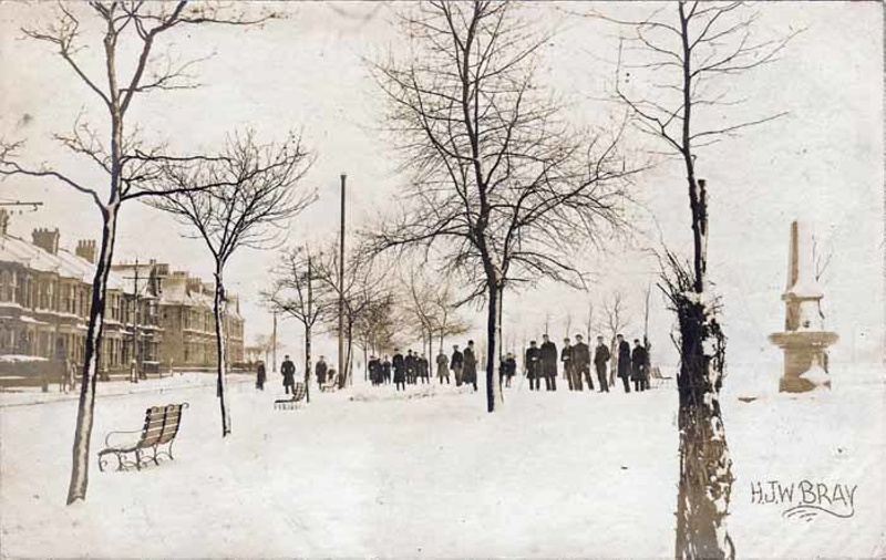 Postcard showing a winter scene on Wanstead Flats; ARN0348 eHive