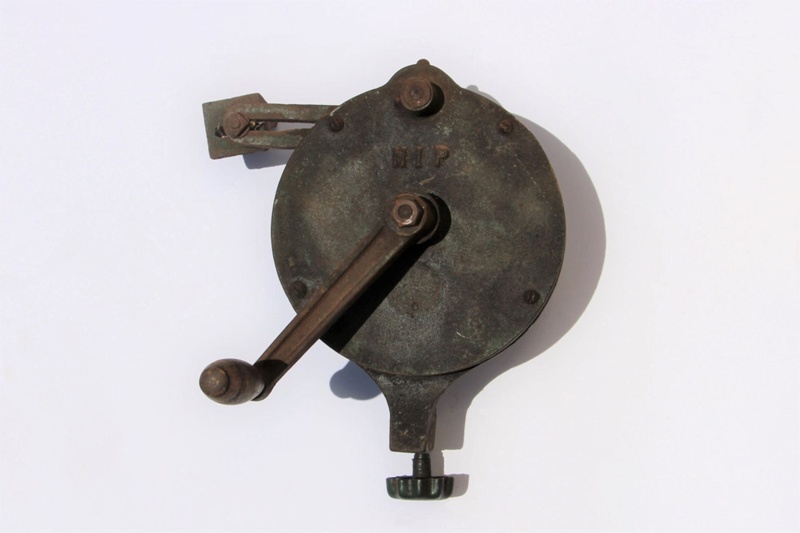 antique hand crank bench grinder, The Luther Lines tool grinder