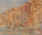 Sunlit cliffs; Hans HEYSEN; 1917; 1980.22 © Estate of Hans Heysen / Copyright Agency, 2022