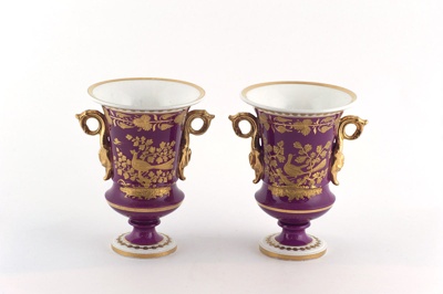 Pair of urn-shaped vases; SPODE; c. 1800 - 1824; 1993.122