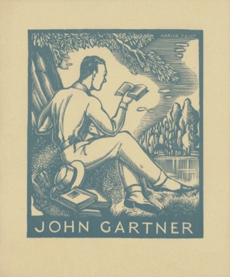 Bookplate for John Gartner; Adrian FEINT; 1938; 2004.041; © Estate of the artist