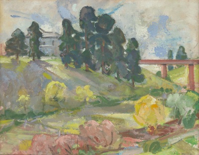 Railway bridge, Darebin; Ada May Plante; c. 1930 - 1939; 1987.13