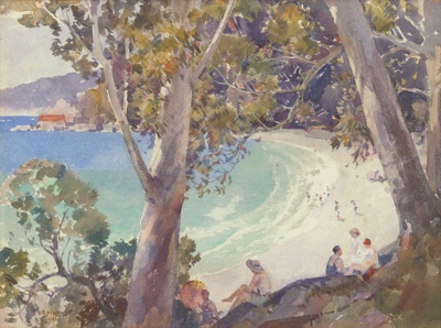 Bathers at the beach; B. E. MINNS; 1935; 1987.24