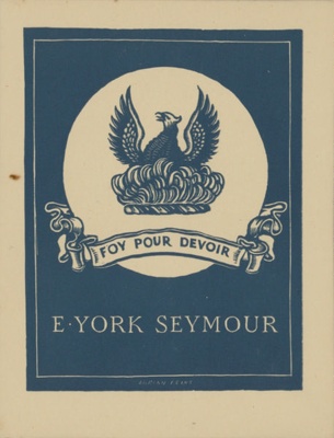 Bookplate for E. York Seymour; Adrian FEINT; 1942; 2004.045; © Estate of the artist