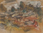 Ravine Hill End; Jean Mary Bellette; c. 1954; 1993.021  © Bathurst Regional Art Gallery